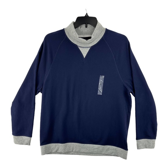 Club Room, Men's Turtleneck Fleece Sweatshirt Navy Blue, XL NWT - Picture 1 of 7